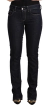 Gf Ferre' Black Cotton Stretch Low Waist Skinny Denim Jeans In Black