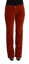 GF FERRE' RED COTTON LOW WAIST STRAIGHT CASUAL JEANS