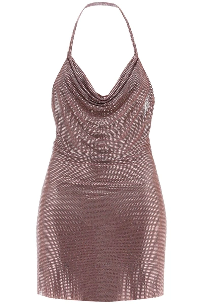 Giuseppe Di Morabito Mini Dress With American Neckline Embellished With Crystals In Purple