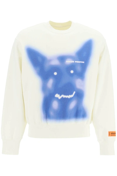 Heron Preston Beware Of Dog Cotton Sweatshirt In White