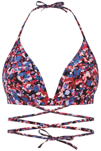 Isabel Marant Abstract-print Bikini Top In Multicolor