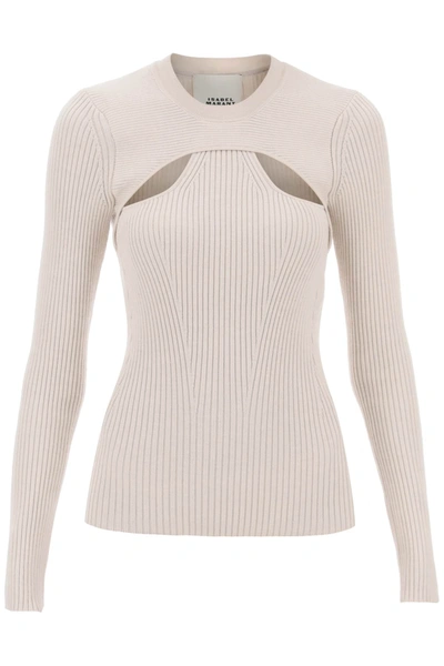 ISABEL MARANT 'ZANA' CUT-OUT SWEATER IN RIBBED KNIT