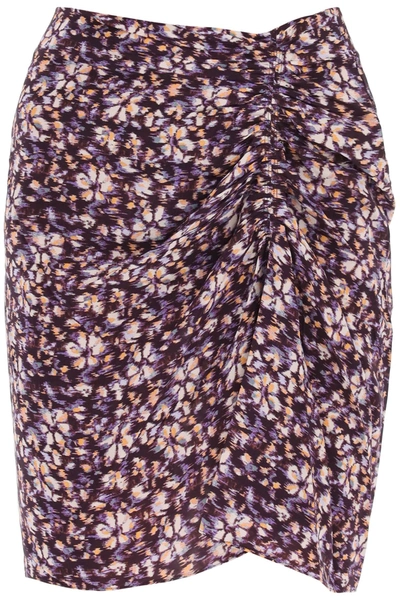 Marant Etoile Angelica Viscose Mini Skirt In Multi-colored