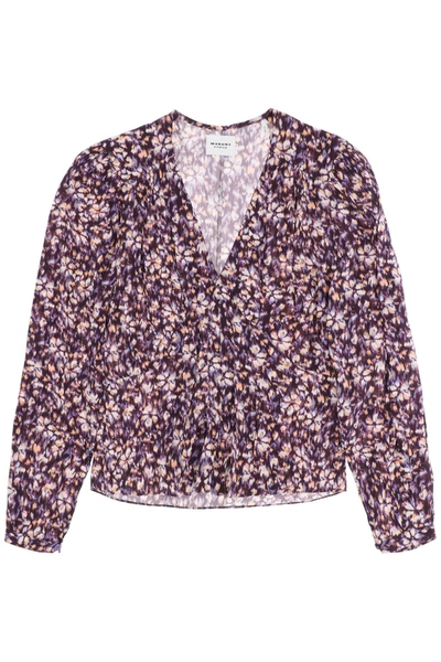 Marant Etoile Eddy Floral Crepe Blouse In Mixed Colours