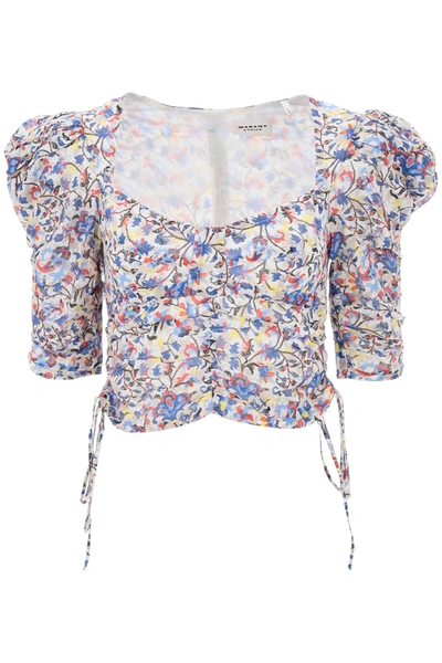 Marant Etoile Floral-print Cotton Top In Multi-colored