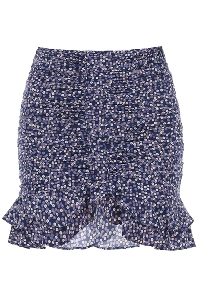 Isabel Marant Milendi Printed Stretch Mini Skirt In Blue