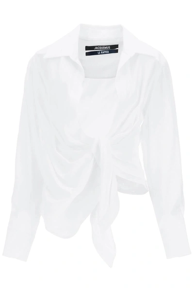 JACQUEMUS BAHIA TIED-SASH BLOUSE