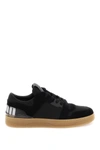 Jimmy Choo Florent F Logo-print Suede And Cotton-canvas Low-top Trainers In Black