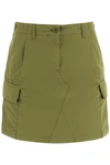 Kenzo Cargo Cotton Mini Skirt In Green