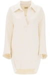 Khaite Kal Viscose Blend Mini Dress In White