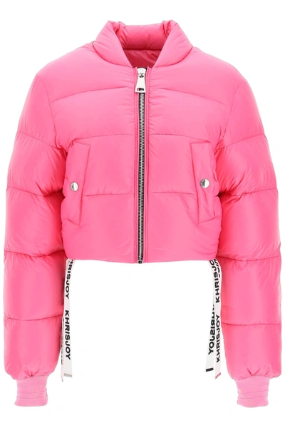 Khrisjoy Cropped Puffer Jacket In Pink