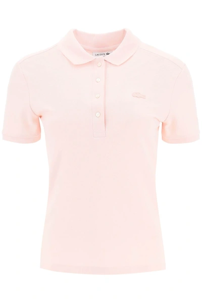 Lacoste Cotton Pique Polo In Pink