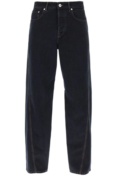 Lanvin Baggy Jeans With Twisted Seams In Blue