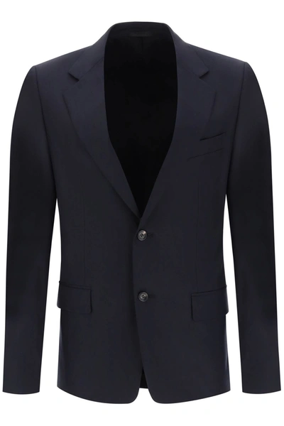 Lanvin Single-breasted Jacket In Light Wool In Blue