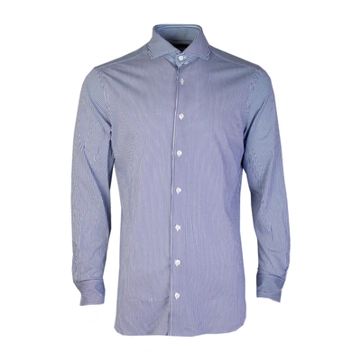Lardini Light Blue Striped Slim Fit Shirt