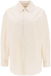 Lemaire Oversized Shirt In Poplin In Beige