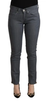 LEVI'S GRAY COTTON LOW WAIST SKINNY DENIM JEANS