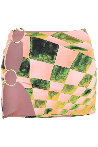 Louisa Ballou Coastline Abstract-print Miniskirt In Pink