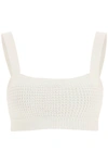 Loulou Studio Senna Cropped Crochet-knit Cotton Bra Top In White