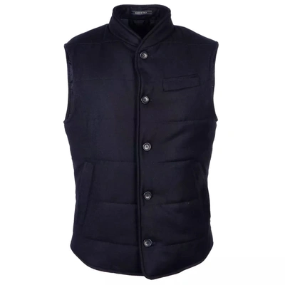 Made In Italy Black Wool Vest