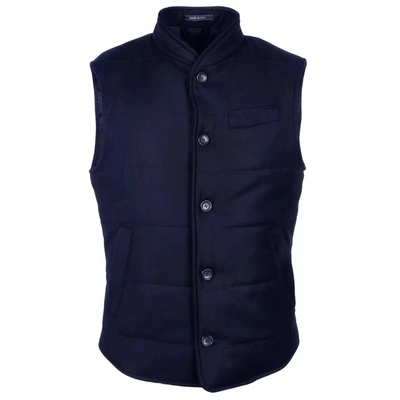 Made In Italy Blue Wool Vest