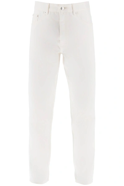Maison Kitsuné High-rise Cropped Jeans In White