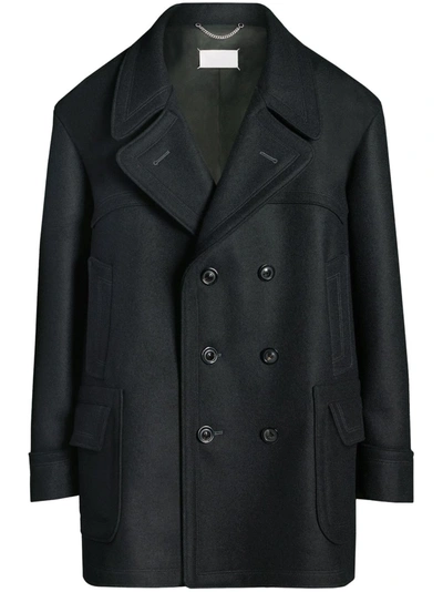 Maison Margiela Oversized Double-breasted Coat In Black