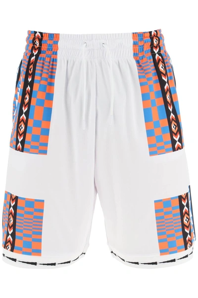 Marcelo Burlon County Of Milan Aop Folk Kappa Soccer Shorts In White