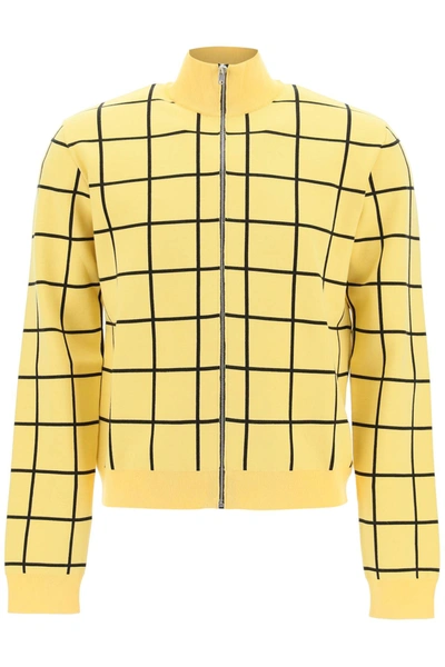 Marni Zip-up Cardigan With Check Motif In Mixed Colours