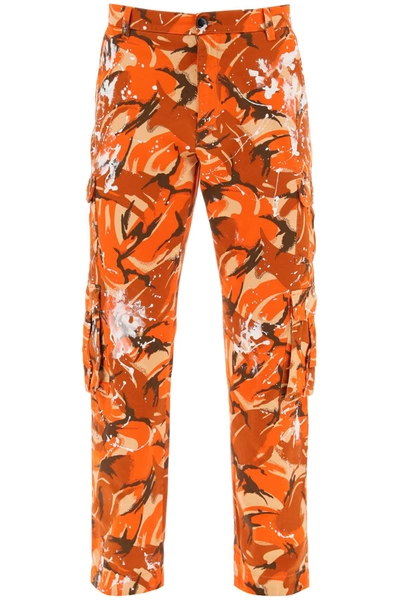 Martine Rose Camouflage Cargo Trousers In Orange