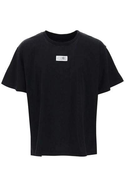 Mm6 Maison Margiela T-shirt With Numeric Logo Label In Black