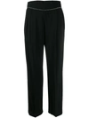 Msgm Rhinestone Embellished Tapered Trousers In Black