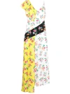 Msgm Floral Print Midi Dress In Multi-colored