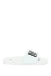 Msgm Logo-embossed Rubber Slides In White