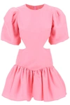MSGM MINI DRESS WITH BALLOON SLEEVES AND CUT-OUTS