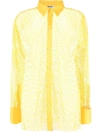 Msgm Sheer Fishnet Shirt In Multi-colored