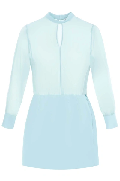 Mvp Wardrobe 'plaza' Long-sleeved Dress In Light Blue