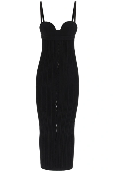 N°21 Openwork Knit Sheath Dress In Black