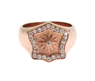 NIALAYA PINK GOLD 925 SILVER AUTHENTIC CLEAR RING