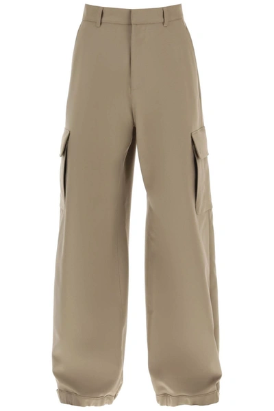 Off-white Baggy Fit Cargo Pants In Khaki