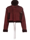 OFF-WHITE CROPPED SHEARLING JACKET