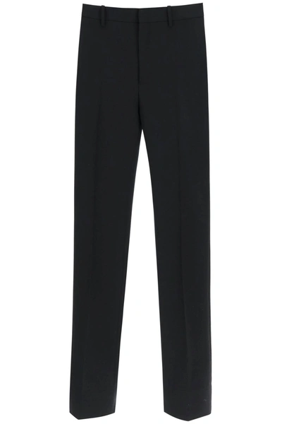 Off-white Slim Tailored Pants With Zippered Ankle In Black
