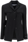 Off-white Off White Wool Single Breasted Jacket In Black