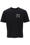 Palm Angels Man T-shirt In Cotone Nera In Black