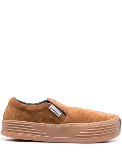 Palm Angels Snow Slip-on Leather Sneaker In Brown