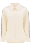 Palm Angels Track Shirt With Side Bands In White