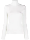 P.a.r.o.s.h Roll-neck Ribbed Wool Jumper In White