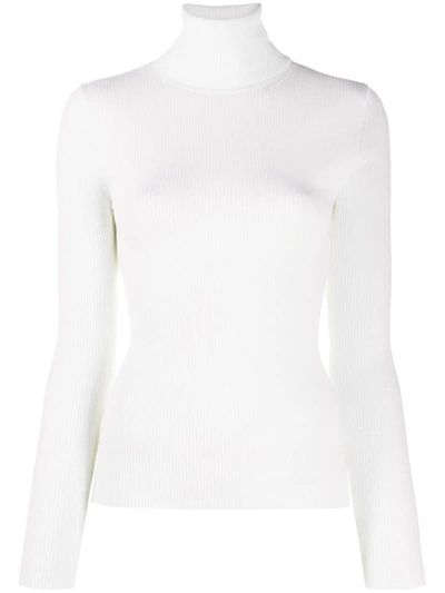 P.a.r.o.s.h Roll-neck Ribbed Wool Jumper In White