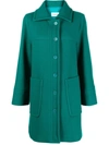 P.a.r.o.s.h Parosh Single-breasted Coat In Green