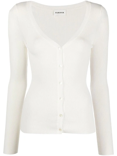 P.a.r.o.s.h V-neck Knitted Cardigan In White
